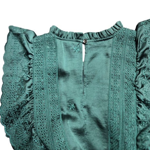 Aritzia Sunday Best Bibi Ruffle Emerald Dress Size: XXS - Picture 6 of 6